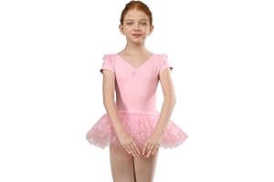 ZYXWVU Tutu Danza Classica Bambina a Maniche Corte Vestito Ballerina Bambina