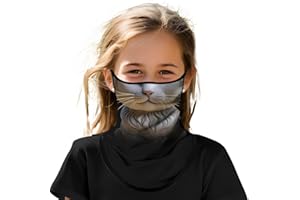 ShopINess Pañuelo Tubular Bandana con Orejeras Unisex Niños y Niñas Diseño Divertido de Animal Braga de Cuello Multifuncional Fiestas Carnaval Moto Deporte