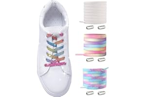 MLLTECH Lacets Élastiques pour Adulte Enfant - Élastiques Lacets Sans Nœuds - No Tie Lacets en Silicone/ Lacets Sans Laçage - Élastiques Lacets avec Fermeture en Métal Lacets pour Toutes les Chaussures