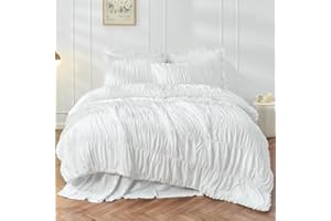 QIUMING Flauschiges Bettbezug-Set im Bohemian-Stil, knitterfrei, für alle Jahreszeiten, mit Bettbezug und Kissenbezug, Doppelbett, Queensize-Bettbezug-Set