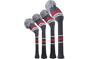 Scott Edward Lot de 4 Housses de Clubs de Golf pour Driver pour Fairways Hybrides/UT, Doux et Chaud, Garde Le Club Propre, Protège la tête du Club des Rayures et de la poussière