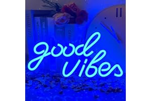 UExnkj-Y Neon Good Signs,Good Vibes Neon Signs Good vibes Enseigne au Néon Lumières au Néon de LED Pour la Décoration de Barre de Partie D'hôtel de Pièce