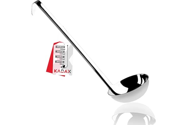 KADAX Louche à Soupe en Inox, Louche en Acier Inoxydable avec Long Manche pour Servir des Potages, Ustensile de Cuisine de Qualité Supérieure (9cm / 125ml)