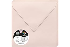 Clairefontaine 5343C - Paquet de 20 Enveloppes Gommées - Format Carré 16,5x16,5cm - 120g/m² - Coloris Opaline - Invitation Evènements et Correspondance - Gamme Pollen - Papier Premium Lisse
