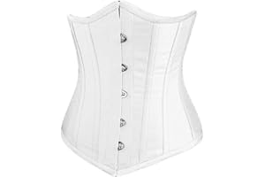 Kelvry Women's Satin Waist Cincher Lace up Boned Bustier Underbust Corset