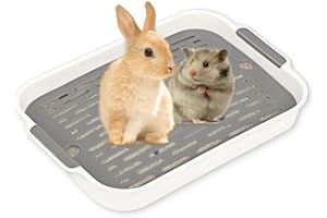 POWMAG Esquinero Conejo, Bandeja de Basura para Conejo, Lecho para Conejos, Inodoro de Animales Pequeños, Conejos Caja de para Gatos, Hámster y Cobayas (Pequeño (Blanco))