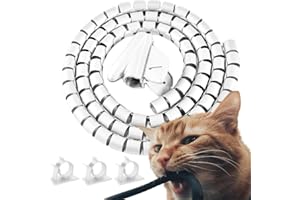 KAPAVELA Protezione Mangiacavi Bianco 2,5m x 22mm - Proteggi Cavo per Animali Guaina cavi scrivania, Copri Fili Guaina per Cavi Elettrici Guaina per Raccogli fili Elettrici Dietro TV - Coprifili Elettrici