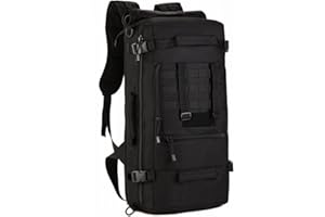 Selighting Mochila Táctica 40L 50L Impermeable, Bolsa Militar para Senderismo, Mochila de Asalto MOLLE 3 Vías para Trekking, Viajes, Camping y Deportes al Aire Libre Negro