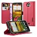 Produktbild HTC ONE X / X+ Hülle in ROT von Cadorabo - Handyhülle mit Kartenfach und Standfunktion für HTC ONE X / X+ Case Cover Schutzhülle Etui Tasche Book Klapp Style in KARMIN ROT