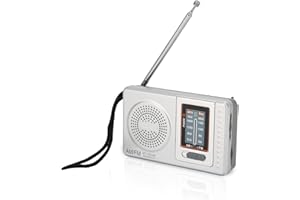 YUNSEITY Radio AM FM de Poche, Radio à Transistor Portable à Piles, Alimentée par 2 Piles AA, Grand Haut-Parleur Intégré, Cadeaux pour Les Plus âgés