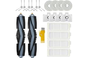 Laimaiou Kit di accessori di ricambio per ECOVACS DEEBOT T20 OMNI T20e OMNI Robot Aspirapolvere 20 Confezioni 2 Spazzole a rullo, 4 Filtri, 6 Spazzole laterali, 4 Panni Mop, 4 Sacchetti polvere