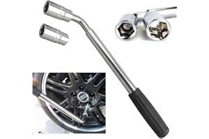 SIKY Telescoping Lug Wrench Extendable Wheel Tire Lug Wrench with Sockets 17mm 19mm 21mm 23mm, for Car Van Truck Spare Tyre Breakdown Emergency Tools, Garage Tools