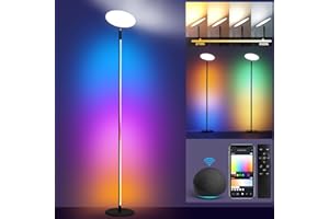 ‎OUTON OUTON LED Stehlampe Dimmbar 30W 3000LM, 2-in-1 Smart WiFi Stehleuchte mit App-Steuerung, Alexa und Google Assistant, 16 Millionen Farben, Musik-Synchronisation, für Wohnzimmer, Schlafzimmer