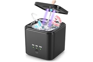 HOTOIQ Ultrasonic Cleaner for Dentures, Retainer, Aligner, Whitening Trays, Toothbrush Head, Ultrasonic Cleaner Machine 45kHz Ultrasonic Retainer Cleaner 190ML, for All Dental Appliances, Jewelry, Diamonds