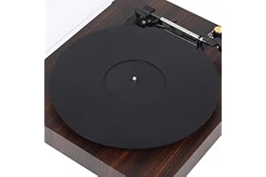 MUSFUNNY Tappetino antiscivolo per giradischi in acrilico, 30,5 cm, in vinile, accessorio per giradischi, antistatico, migliore qualità del suono, riduce il rumore (nero)