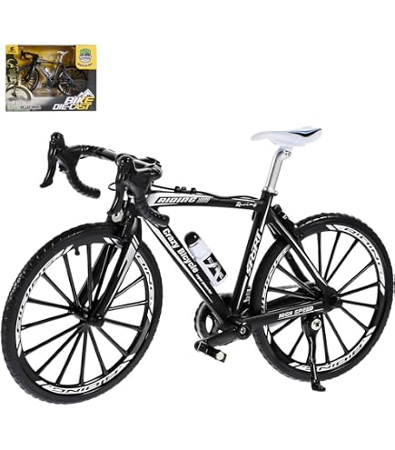 Kikuo – Kit De 2 Maquettes De Vélo à Doigts 1:10 – 51 Pièces DIY Avec Pompe Et Sacoche – Mini Vélo En Alliage Pour Décoration Et Collection
