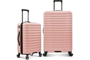 U.S. Traveler Boren Hartschalenkoffer, Polycarbonat, robust, mit 8 Spinner-Rädern, Aluminiumgriff