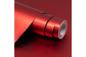 HJYODY Rotolo di carta da regalo opaca rossa, 43 cm x 12 m, carta da regalo di compleanno a tinta unita per matrimoni, San Valentino, compleanni, feste, decorazioni regalo per festival