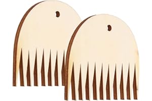HEZHOU 2 piezas Herramienta para tejer tapices peine de telar de madera tapicería tejiendo peine telar de madera peine madera tejiendo peine tapiz tejiendo telar peine herramienta DIY trenzado 11 dientes
