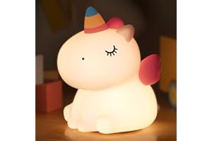 YISSVIC Unicornio Luz Nocturna Infantil Luz Bebe Nocturna Lampara Quitamiedos Infantil Recargable Regalo para Niños Regalo de Fiesta de Bienvenida del Bebé