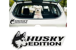 CQSVUJ Dog Car Badge Laser Cutting Car Emblem,3D Dogs Badge Rated Car Emblem,Dog Edition Car Badges,Badge Sticker for Car, Motorcycle, Boat Exterior Decoration (Husky)