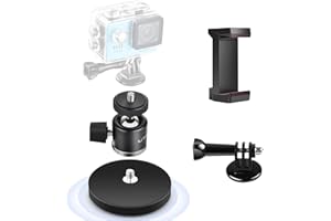 UTEBIT Supporto Magnetico GoPro con Vite 1/4 Supporto Fotocamera con Adattatore Action Cam, Testa a Sfera Treppiede Girevole a 360° e Supporto Telefono Compatibile con Insta360, DJI Action, Webcam