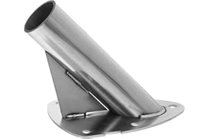 BESPORTBLE Heavy-duty Stainless Steel Flag Pole Holder with Thickened Base Wall-mounted and Angled Insertion Design for Outdoor Use Versatile Outside Flag Bracket for Balcony and Safety