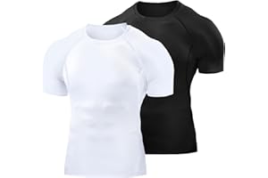 Towintec Maglietta a Compressione da Uomo, Allenamento Sport Maniche Corte Cool Dry Traspirante Asciugatura Rapida Maglia a Manica Corta per Correre Jogging Fitness Palestra