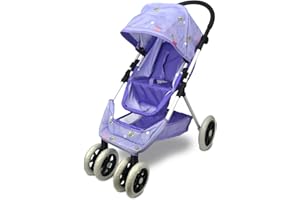 Anivia Dolls Pram, Doll Pushchair, 2 in 1 Stroller Dolls Pushchair & Pram Toys Gift For Kids, Suitable Dolls Up to 18 inch - Purple
