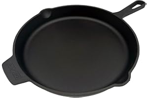 Grillfürst padella in ghisa con manico Ø 35 cm - solida padella in ghisa con bordo alto, padella in ghisa estremamente resistente al calore per grill a gas, fornelli e fuoco