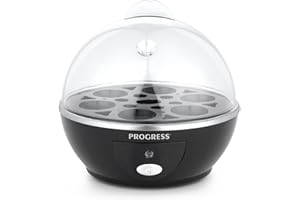 Progress EK2783P Electric Egg Boiler – Egg Cooker/Poacher/Steamer, For Soft, Medium or Hard-Boiled Eggs, Energy Efficient, Rack Holds Up To 6 Eggs, Includes Poaching Trays, Auto Shut Off, 430W