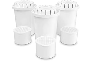 Invigorated Water 3-Pack Alkaline Water Fluoride Filter with Extra 3-Pack UF Membrane Filter - Value Kitchen Bundle - Compatible with pH Recharge, pH Restore, pH Refresh - Water Filter Jug Solution