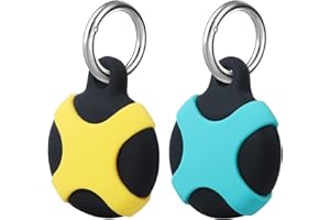 Custodia protettiva per AirTag,Lalasis【2 Pack】Custodia protettiva impermeabile in silicone Airtags,AirTag portatile Portachiavi,Custodia protettiva antigraffio Airtag per bambini Borse giallo blu