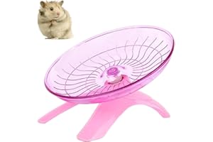 WORUIB 1 Pcs Silent Hamster Wheel, 12cm Hamster Wheel, Hamsters Accessories, Durable Steel Bearing,Silent Bearings,Easy Installation, No Noise for Hamsters, Golden Bear, Squirrel, Hedgehog (Pink)