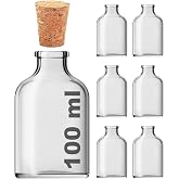 100 ml D&uuml;ğ&uuml;n, Kına, Nişan, Kolonya, Koku, Hediyelik Şişesi Şeffaf Mantar Tıpalı 100 cc Cam Şişe (Şeffaf 6 Adet)