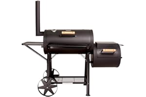 TAINO Yuma XXL 90kg Profi-Smoker massiver Räucherofen Holzkohle schwarz 3,5mm Stahl