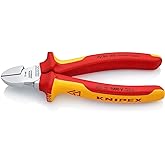 Knipex Yan Keski Krom Kaplama, Yalıtımlı &Ccedil;ok Bileşenli Kılıflar, VDE Onaylı 160 mm 70 06 160