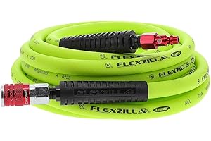 Flexzilla - Manguera de aire con acoplador y enchufe industrial tipo D ColorConnex, 0,95 x 7,62 m, alta resistencia, ligera, híbrida, verde (ZillaGreen) - HFZ3825YW2-D