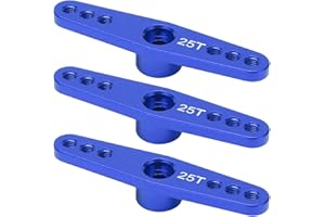 DILWE Braccio Servo in Metallo 25T, Corno per Braccio Servo RC in Alluminio 3 Pezzi/Set con Lavorazione CNC Parte di Aggiornamento per Auto 1/10 RC(blu)