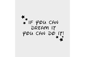 FASHWORK Adesivo murale Wall Sticker Frasi if you can dream it you can do it! - se puoi sognarlo puoi farlo! idea regalo per la casa Dimensioni 73x45 cm