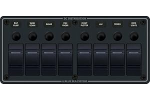 Blue Sea Systems 8371 Water Resistant Circuit Breaker Panel 8 Position-Black