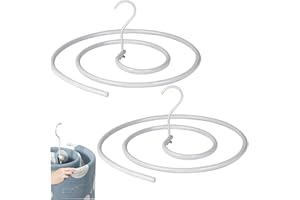 DORCCSI Lot de 2 Cintres en Spirale en Fer Épais pour Draps et Couvertures - Rangement Peu Encombrant, Étendoir à Linge Amovible pour Nappes et Draps de Lit