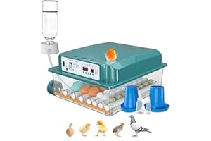 Hethya Incubadora Huevos Gallina, Incubadora de 24-36 Huevos, Incubadora Automática con Monitoreo de Humedad, Volteo Automático de Huevos, Añadir Agua Automáticamente y Lámparas de Huevo