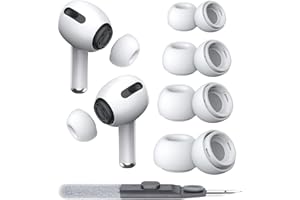 YESIMOLA 4 Paia Ricambio per Gommini Airpods Pro/Pro 2, Gommini per AirPods Pro e AirPods Pro 2, Gommini Auricolari, Silicone Gommini Cuffie, Custodia per Trasporto + 1 Penna Pulizia Inclusa(XS/S/M/L)