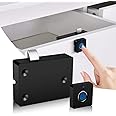 CODACE Fingerprint Rechargeable Cabinet Lock, Black, Biometric