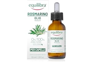Equilibra, Olio di Rosmarino per Capelli, 100 ml, con Olio di Rosmarino, Olio di Mandorle e Olio di Ricino, Rinforza Cuoio Capelluto e Capelli, Dermatologicamente Testato, Adatto a Pelli Sensibili