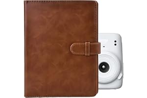 MUZIRI KINOKOO 128 Pockets Photo Album for 3-inch Film Fuji Instax Mini EVO/Mini 12/11/9/8/7+/25/90 Camera Photo Digital Photography Photo Book Brown