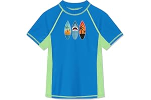 BesserBay Boy's Rash Guard Shirt Swimsuit Vest UPF 50+ Short Sleeve 5-14 Years
