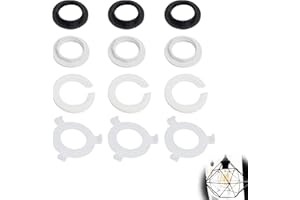 THKO 6pcs Adapter E27 auf E14 + 6pcs Schraubring für Lampenfassung E14, Lampenschirm Reduzierring von E27 Auf E14 2 Typen Lampenschirm Halterung aus Hitzebeständigem Kunststoff Lampenring Weiß Schwarz