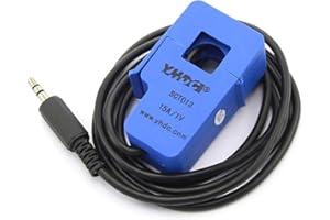 YHDC SCT 013 Entrée: 5A-100A Sortie: 1V/50mA Capteur à noyau divisé Transformateur de courant CA 3,5 mm non invasif Bleu (15A/1V)